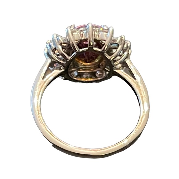 Sterling silver BBJ Fancy CZ Simulated topaz fabcy dinner ring - Picture 6 of 7